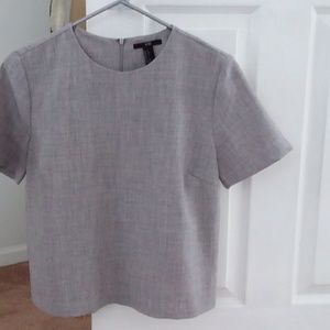 Gray tailored crop top